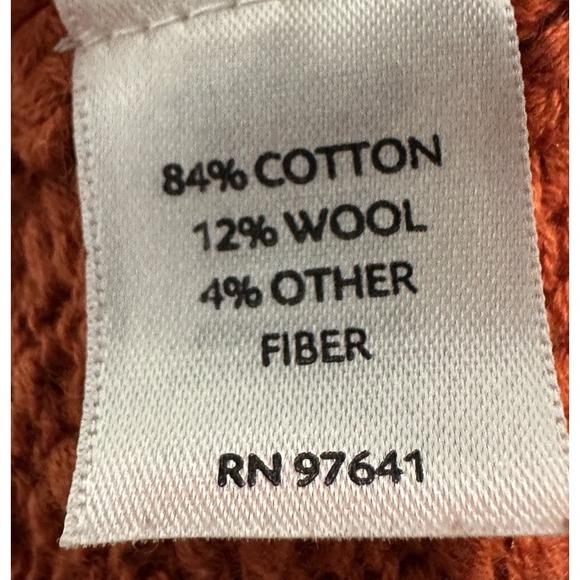 J.‎ Jill Orange 3 Button Cardigan Sweater Wool Cotton Blend Longer Length Sz M - Picture 4 of 6